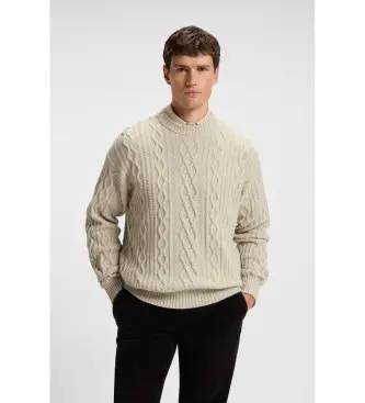 BOSS per uomo 50548689 Maglia beige Kableto, Casual, Poliestere