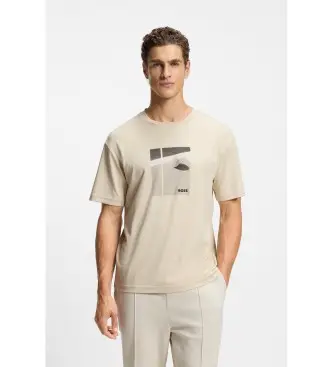 per uomo 50554365 T-shirt in cotone Pima con illustrazione di tennis beige (XXL), Casual, Manica corta