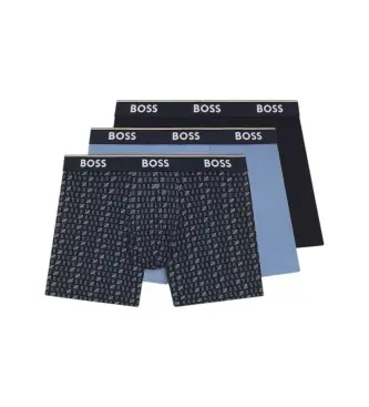 per uomo 50554438 Set di 3 boxer Diary Blue (L), Homewear, Cotone Blu