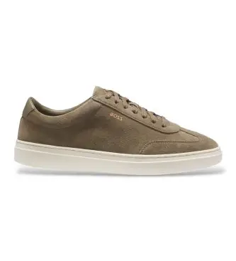 BOSS per uomo 50554611 Sneakers in Pelle Kieran Tenn verde, Basso, Crosta, Stringhe, Casual