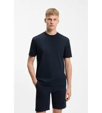 per uomo 50554790 T-shirt blu navy in cotone interlock (5XL), Casual, Manica corta