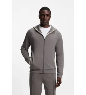 per uomo 50557206 felpa grigia con zip (L), Casual, Grigio, Cotone