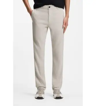 per uomo 50559595 Pantaloni beige in lino con logo (38/34), Casual Grigio