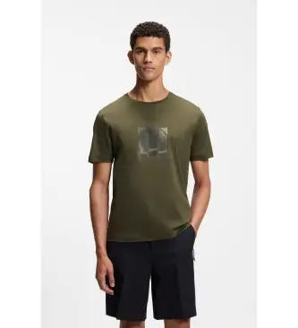 per uomo 50559811 T-shirt mercerizzata con grafica riflettente verde (XXL), Casual, Cotone, Manica corta