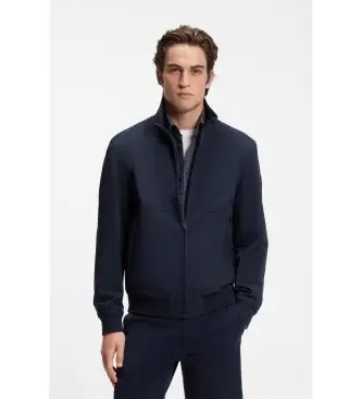 BOSS per uomo 50560986 Giacca in softshell idrorepellente con maniche staccabili blu navy, Casual, Sintetico