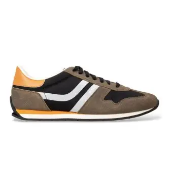 BOSS per uomo 50562619 Sneakers Levon Runn marrone, Basso, Stringhe, Casual Nero