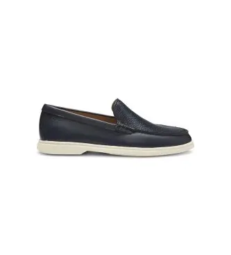 BOSS per uomo 50563129 Mocassini in pelle Sienne Loaf blu navy, Basso, Nessuno, Casual