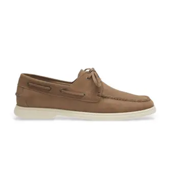 per uomo 50563130 Scarpe da barca in camoscio beige a contrasto (46), Basso, Stringhe, Casual