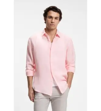 per uomo 50567579 Camicia Relegant 6 Rosa (6XL), Casual, Lino, Manica lunga