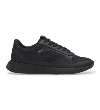 BOSS per uomo 50568928 Sneakers Titanium nero, Basso, Cerniera, Casual