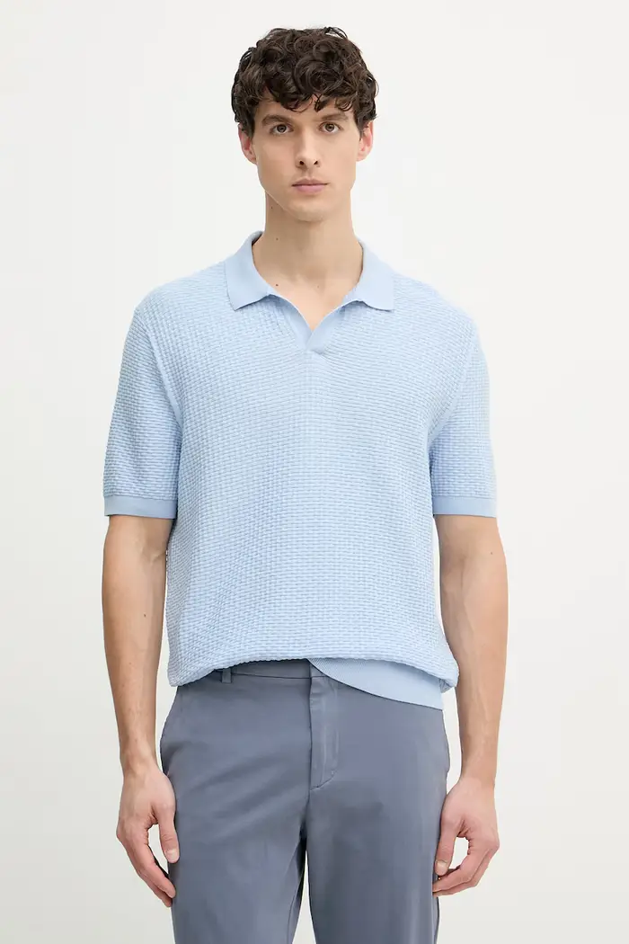 polo da uomo in cotone Natalo Blu