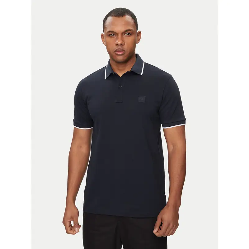 Polo Maniche Corte Uomo Blu Ricamo Logo