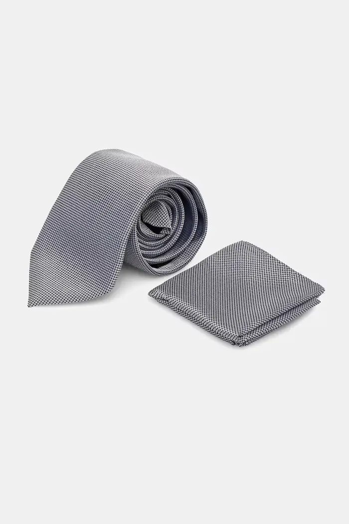 Boss set cravatta e fazzoletto da taschino da uomo con seta H-SET Blu navy