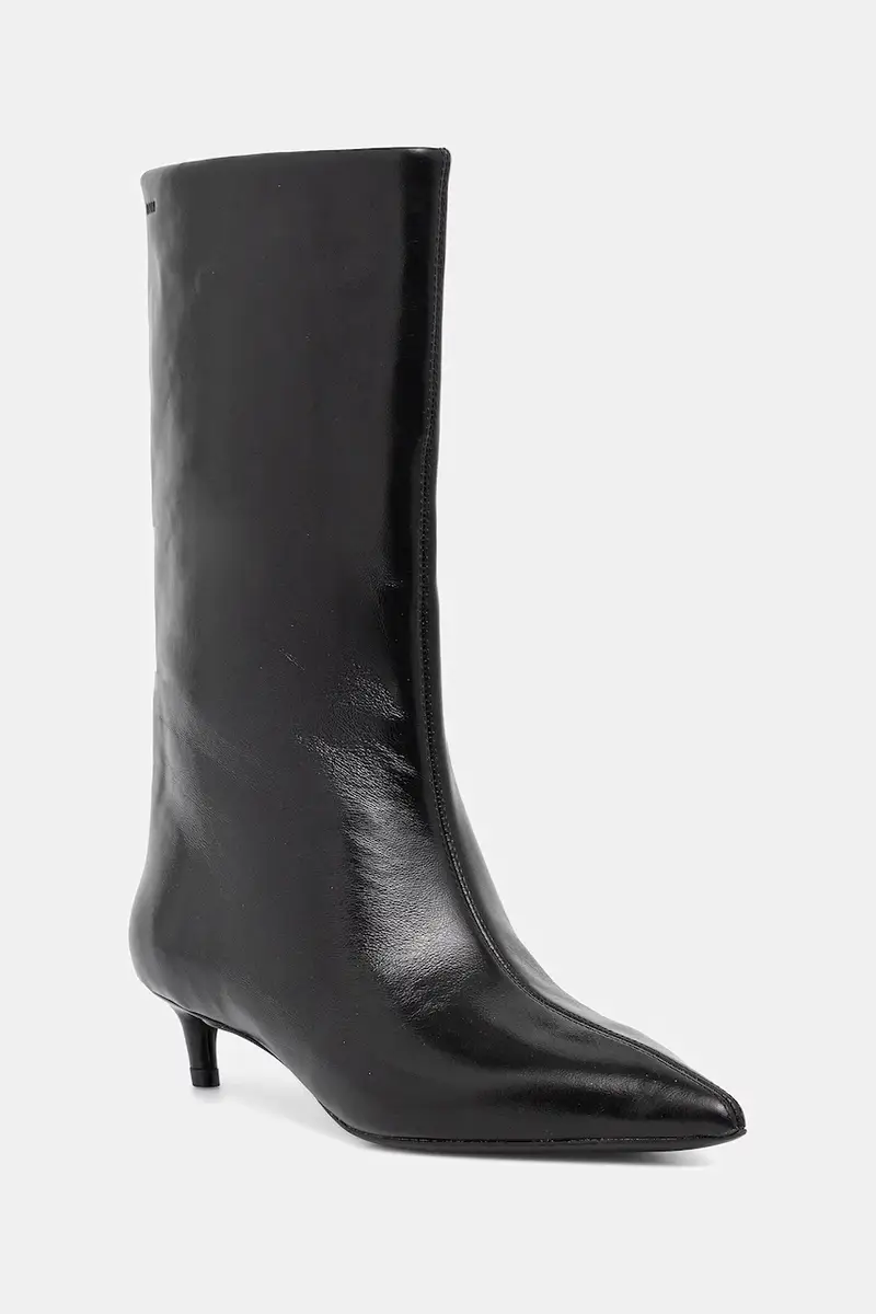 Boss stivali in pelle Gracey donna colore nero 50552786