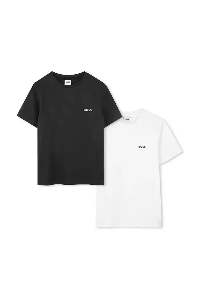 t-shirt per bambini in cotone pacco da 2 Nero