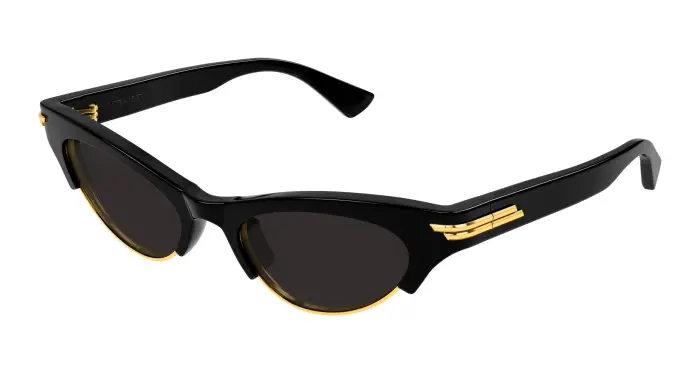 Bottega Veneta Donna BV1431S 001 Occhiali da sole Acetato Nero Grigio Cat Eye