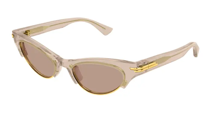 Bottega Veneta Donna BV1431S 005 Occhiali da sole Acetato Marrone Marrone Cat Eye