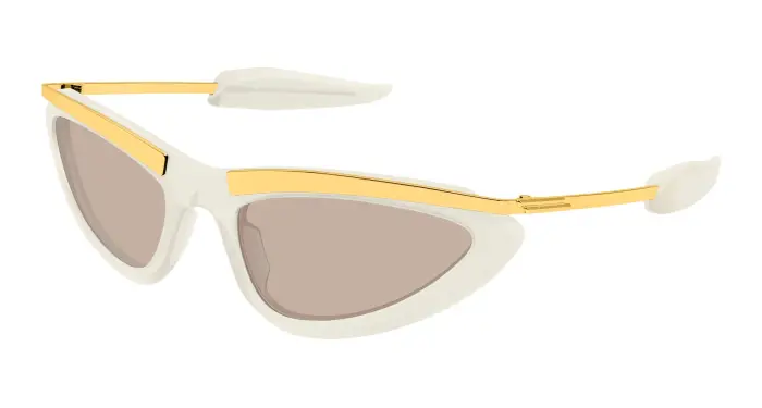 Bottega Veneta Donna BV1477S 006 Occhiali da sole Acetato Avorio Marrone Cat Eye