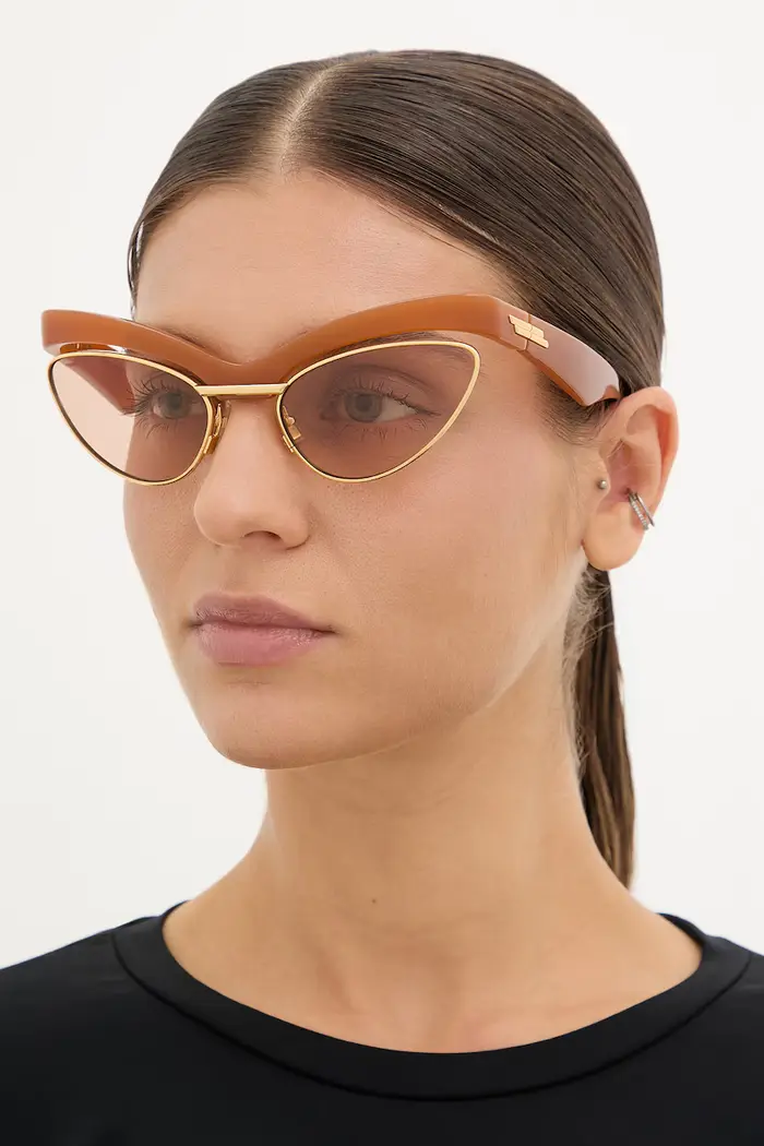 Bottega Veneta occhiali da sole cat eye da donna Arancione