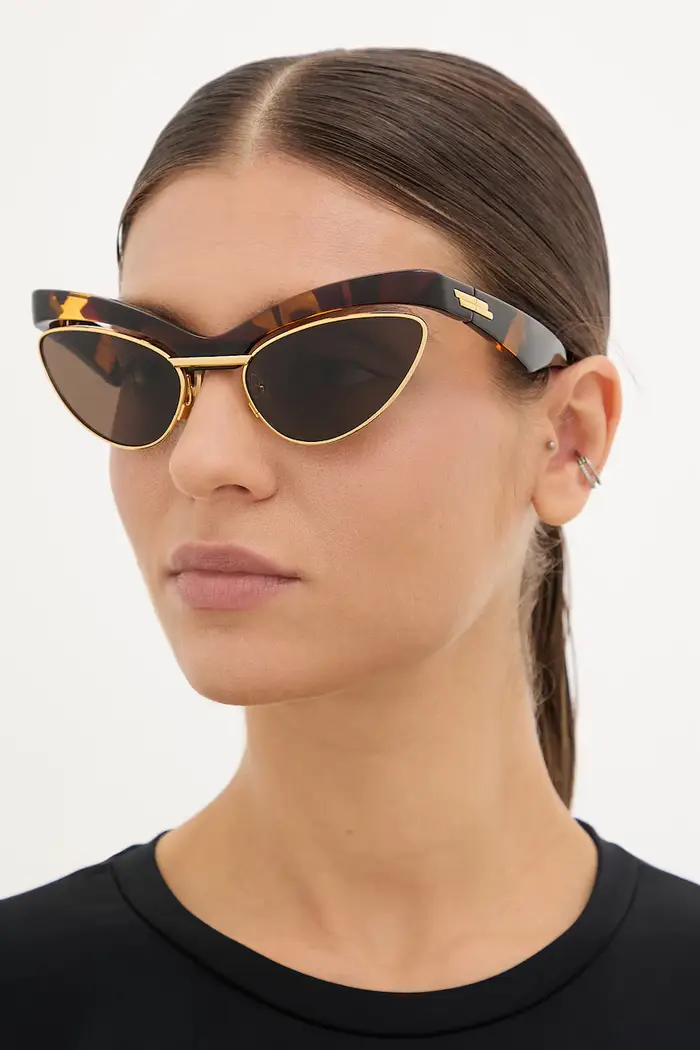 Bottega Veneta occhiali da sole cat eye da donna Marrone
