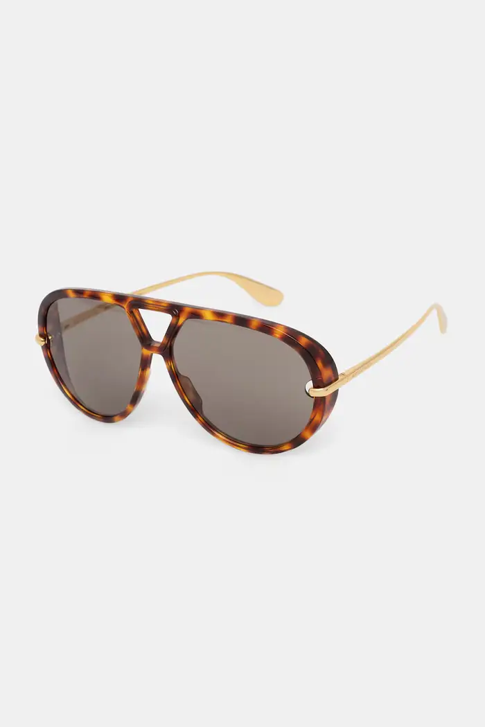 Bottega Veneta occhiali da sole da pilota Marrone