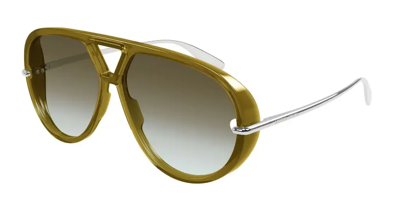 Bottega Veneta Unisex BV1274S 006 Occhiali da sole Acetato Marrone Marrone Pilot