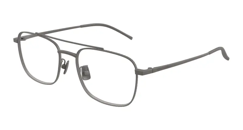 Bottega Veneta Unisex BV1425OA 006 Montature da vista Titanio Rutenio Trasparente Squadrata