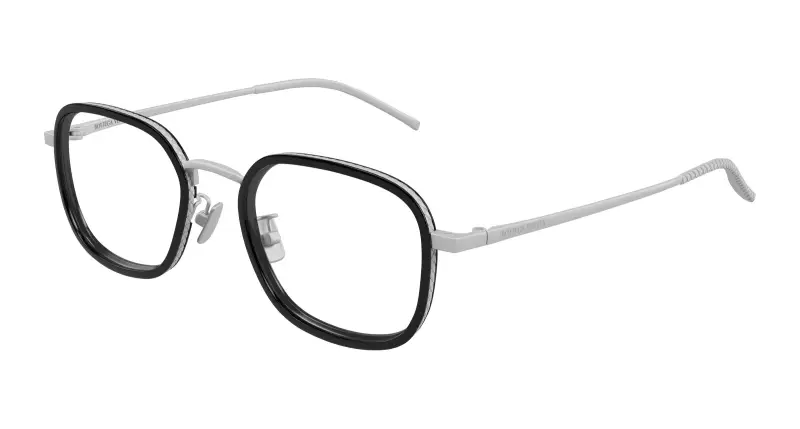 Bottega Veneta Unisex BV1427OA 001 Montature da vista Titanio Argento Trasparente Squadrata