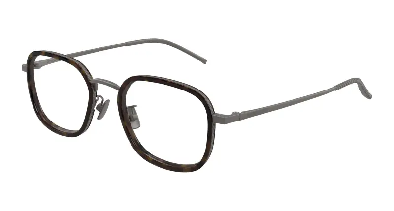 Bottega Veneta Unisex BV1427OA 002 Montature da vista Titanio Rutenio Trasparente Squadrata