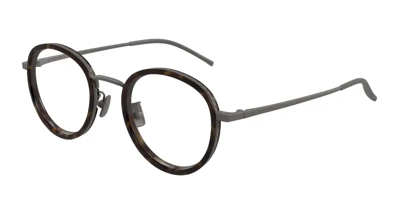 Bottega Veneta Unisex BV1428OA 002 Montature da vista Titanio Rutenio Trasparente Rotonda