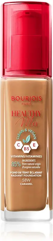 Bourjois Healthy Mix Fondotinta Vegano Radiante 30 ml 58W Caramello