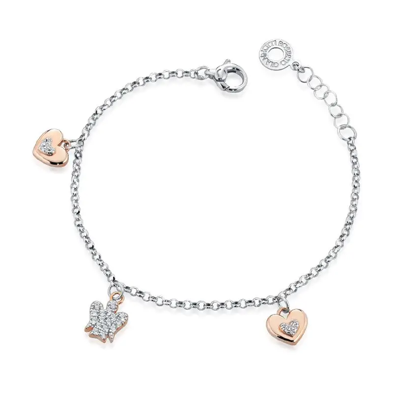 ROBERTO GIANNOTTI Bracciale con Angeli e Cuori in Argento