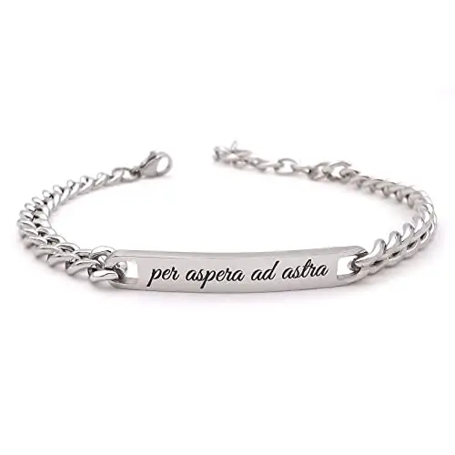 ALMENDRA Bracciale da uomo personalizzato in acciaio con incisione personalizzabile braccialetto regalo ragazzo nome frase