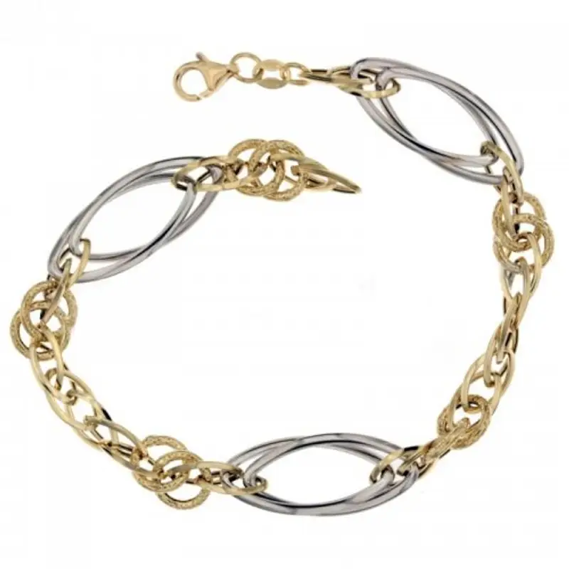 Gioielleria Lucchese Oro Bracciale donna in oro giallo e bianco 803321712454