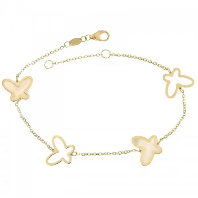 Gioielleria Lucchese Oro Bracciale donna in oro giallo farfalle 803321733399