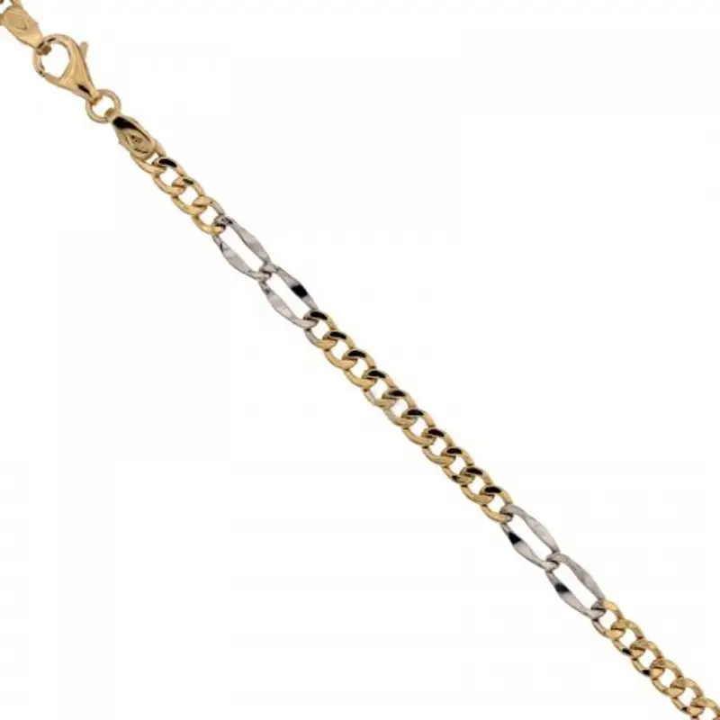 Gioielleria Lucchese Oro Bracciale Uomo in Oro Giallo e Bianco 803321732828