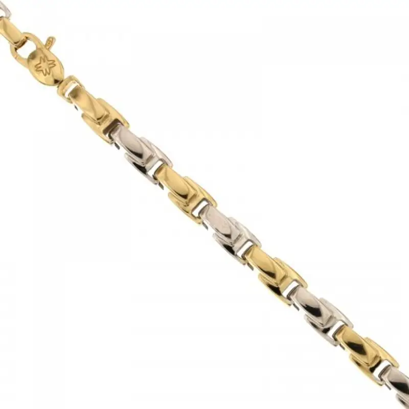 Gioielleria Lucchese Oro Bracciale Uomo in Oro Giallo e Bianco 803321734685