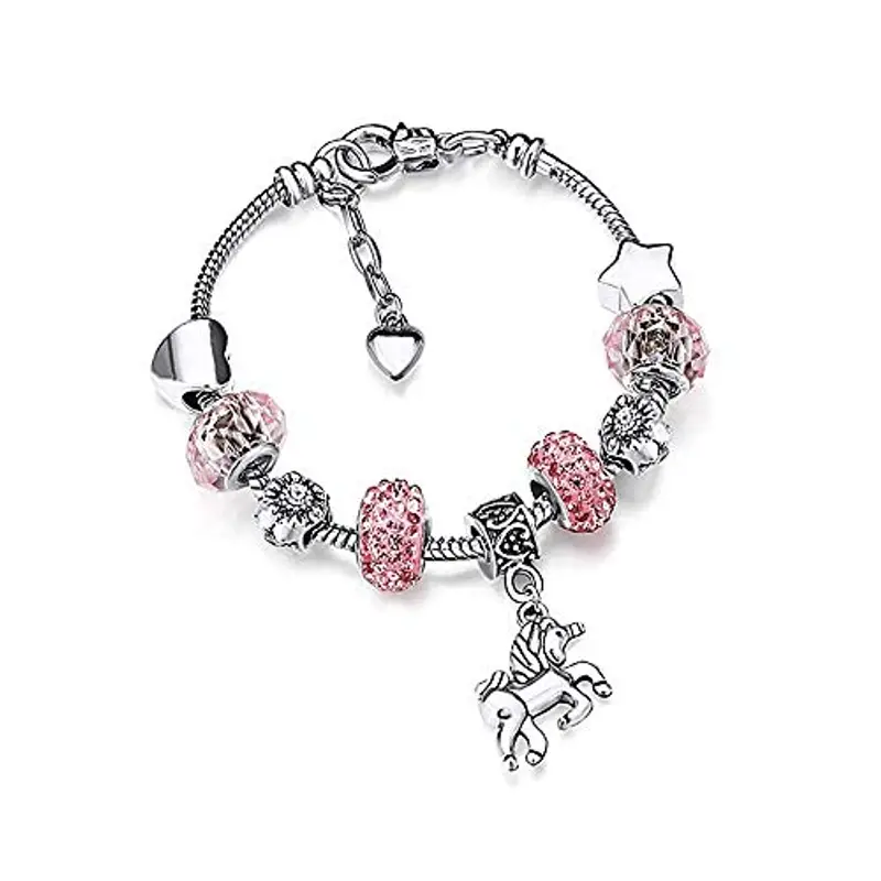 Fitwish BRAND - Bracciale Unicorno con Charm, Regalo per Bambine