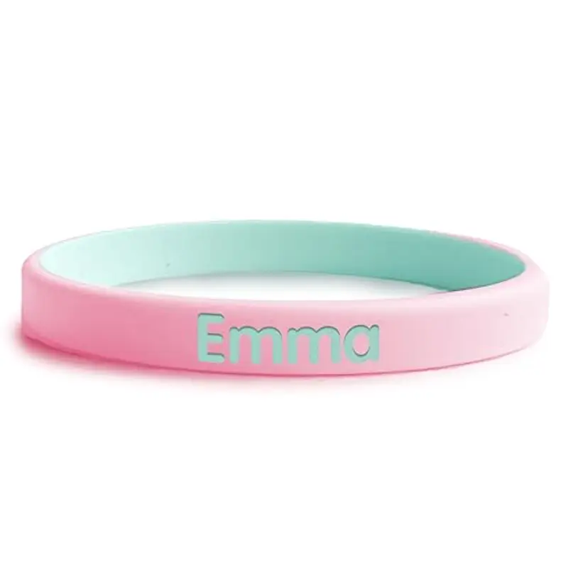 Stellasticker Braccialetto SOS Bicolore per bambini - - Con nome e numero di telefono ad alta visibilità. Ideale al mare, vacanze e gite.