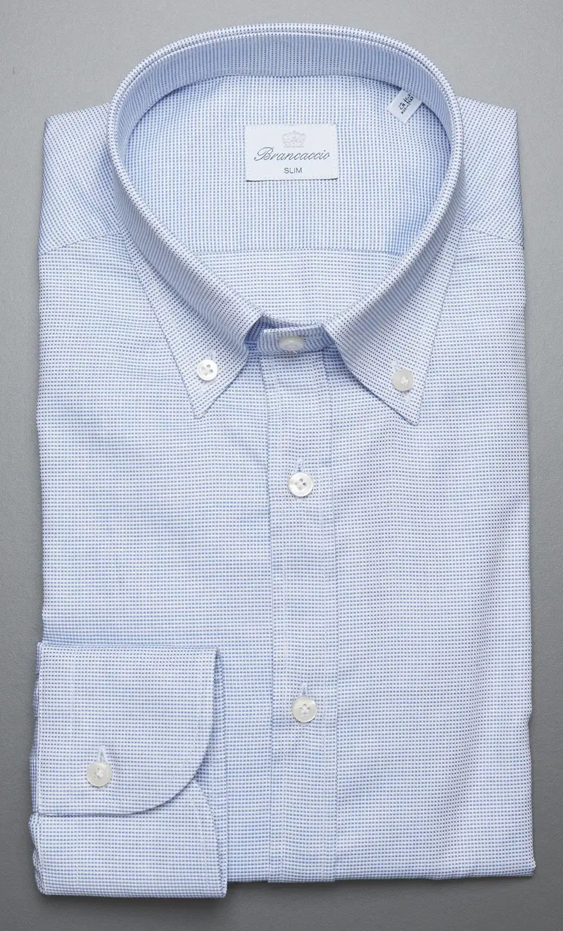 Brancaccio Camicia a fantasia button down, colore celeste