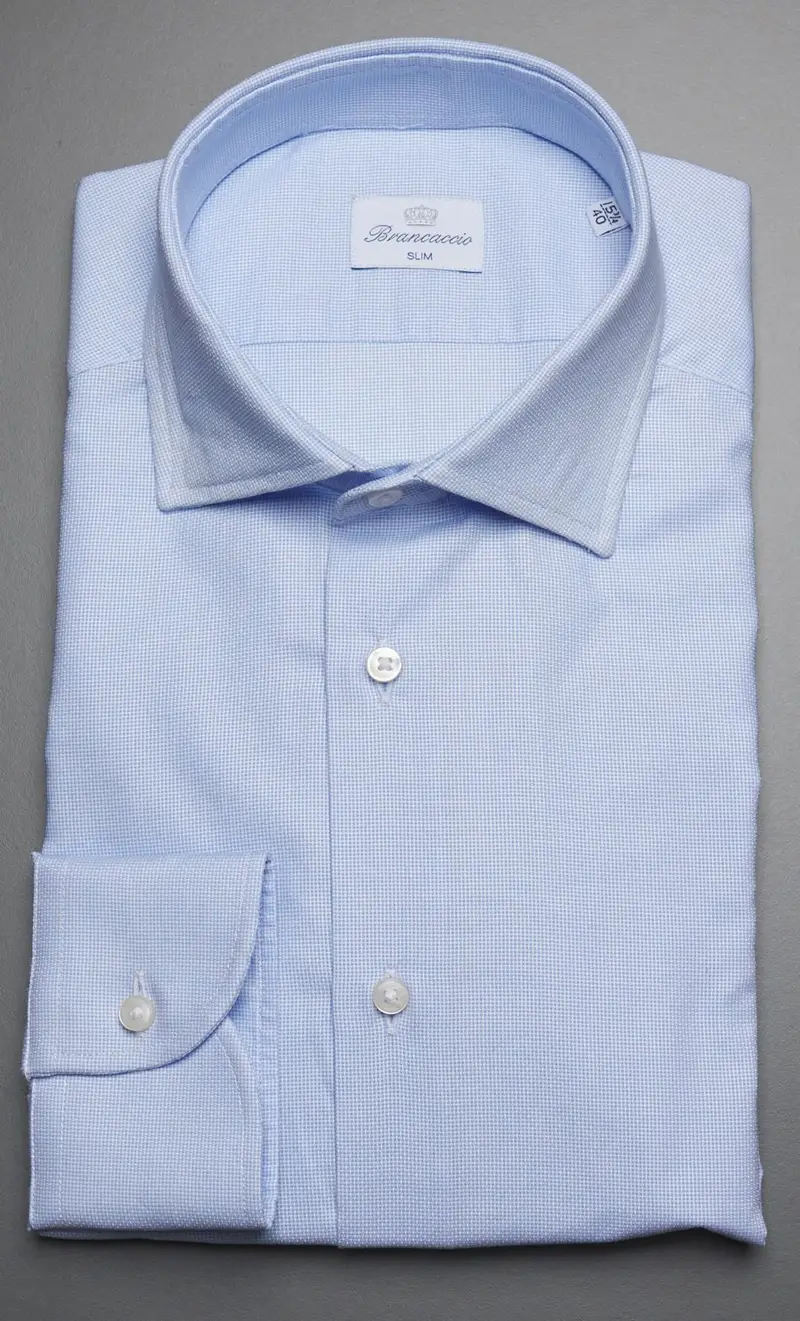 Brancaccio Camicia microfantasia celeste, colore celeste