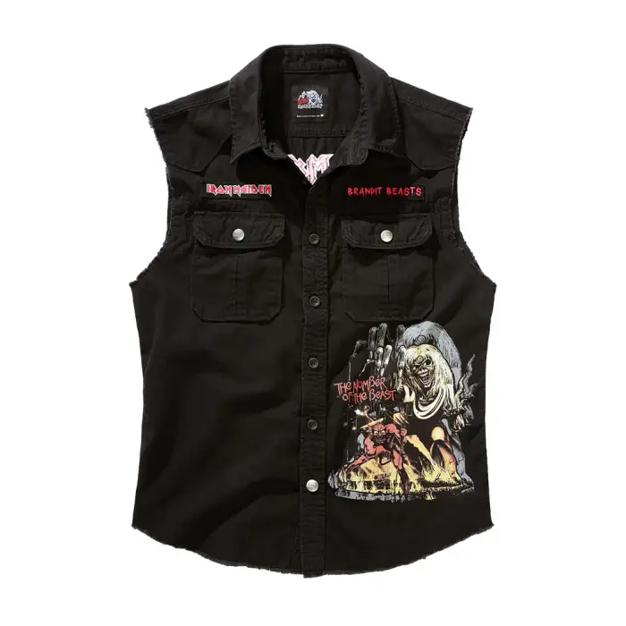 Camicia a maniche corte Brandit Iron Maiden Vintage NOTB Noir