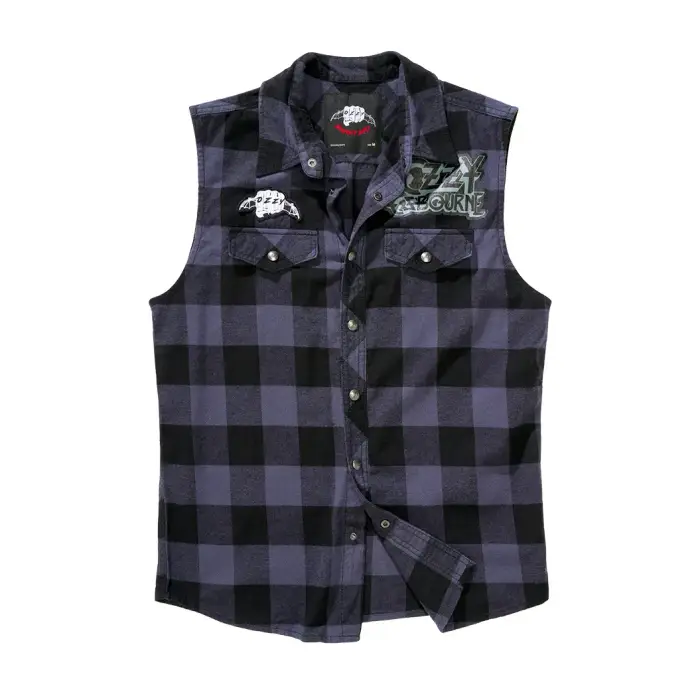 Brandit Camicia a quadri senza maniche Ozzy Noir