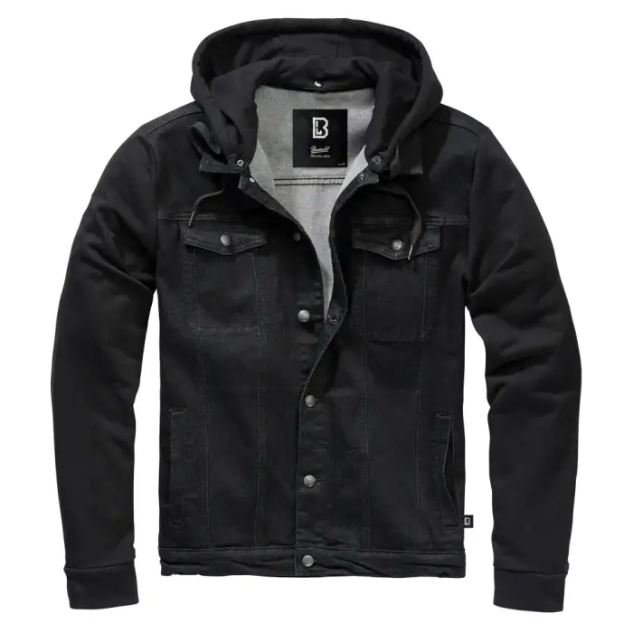 Brandit Giubbotto di jeans con cappuccio Cradock Noir