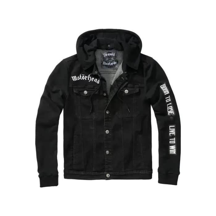Brandit Giubbotto di jeans con cappuccio Iron Maiden Number of the Beast II Noir