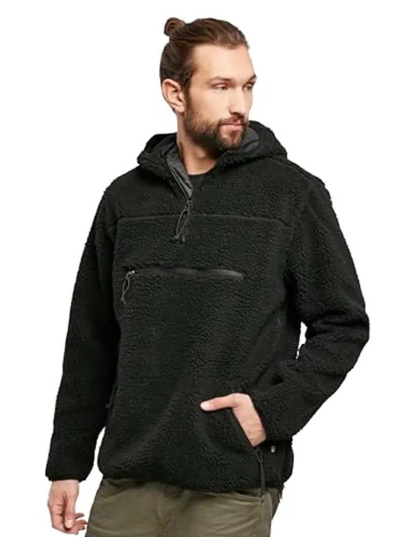 Brandit Teddyfleece Worker Pullover, Uomo, Black