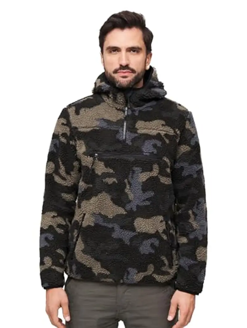 Brandit Teddyfleece Worker Pullover, Uomo, Darkcamo, 6XL