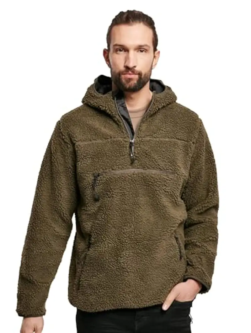 Brandit Teddyfleece Worker Pullover, Uomo, Olive