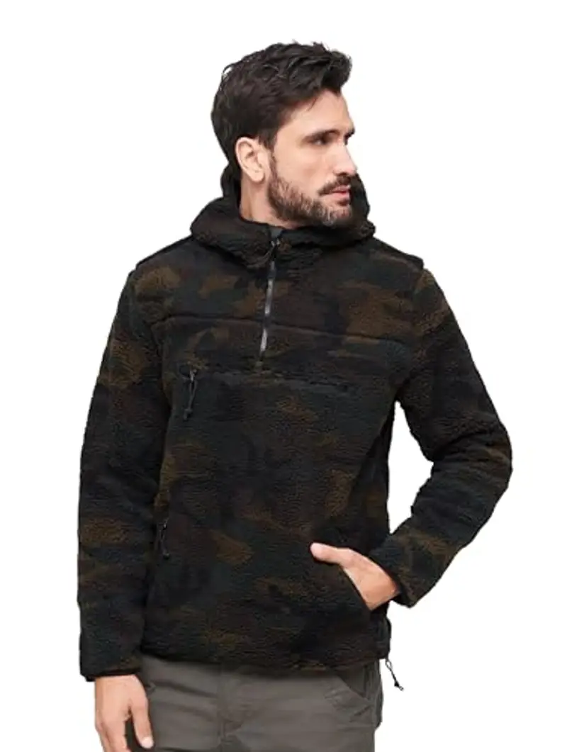 Brandit Teddyfleece Worker Pullover, Uomo, Woodland, 6XL