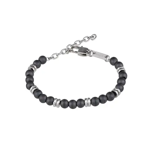 Breil Collezione Artha, Bracciale Uomo, in Acciaio IP Gun ed Ematite, Riequilibra le Energie, Stimola la